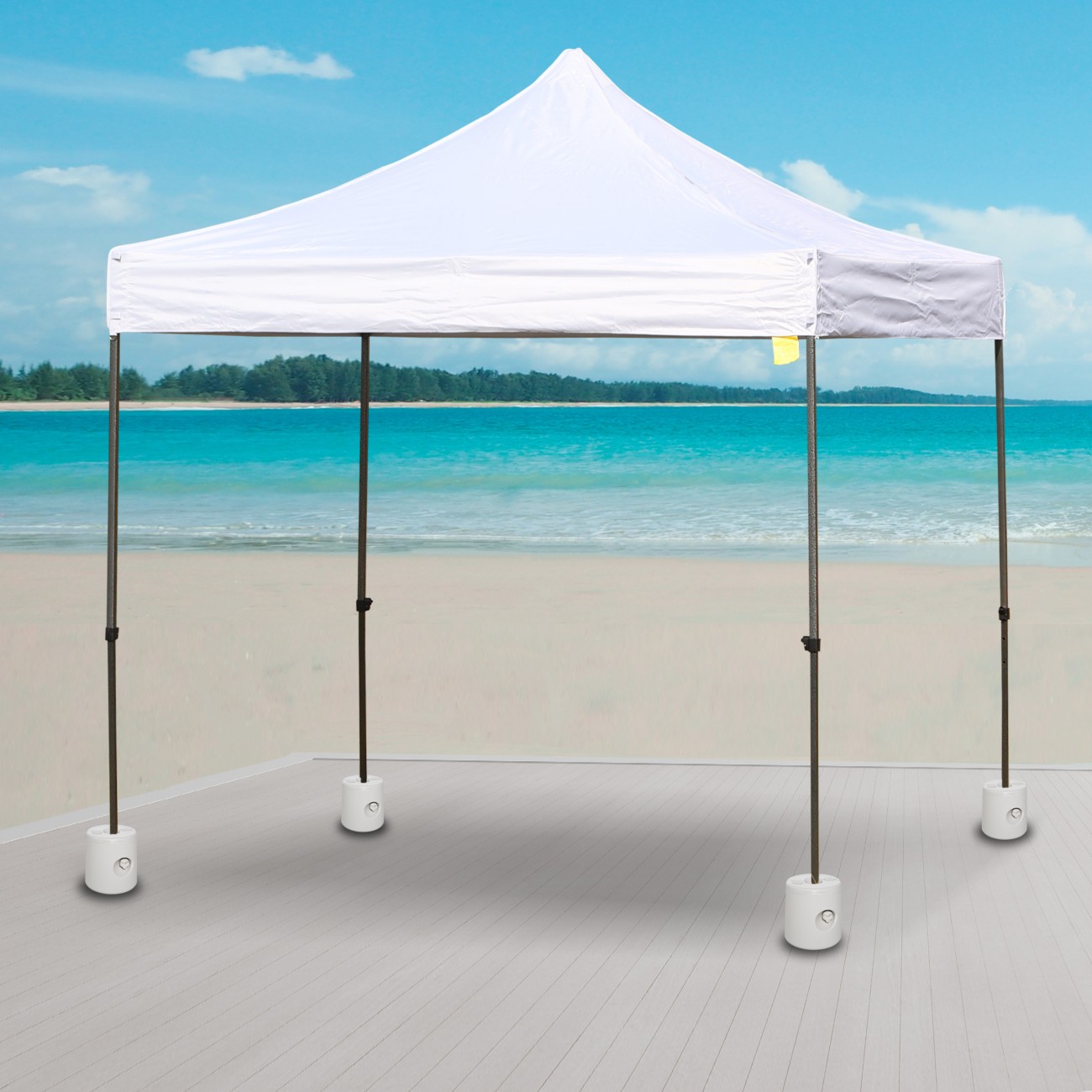 Rackhams White 4 Pack 36 Kg Gazebo Weights, Canopy Tent Weights With Rapid Clip, Gazebo Leg Weights Fill With Sand Or Water, - Image 11