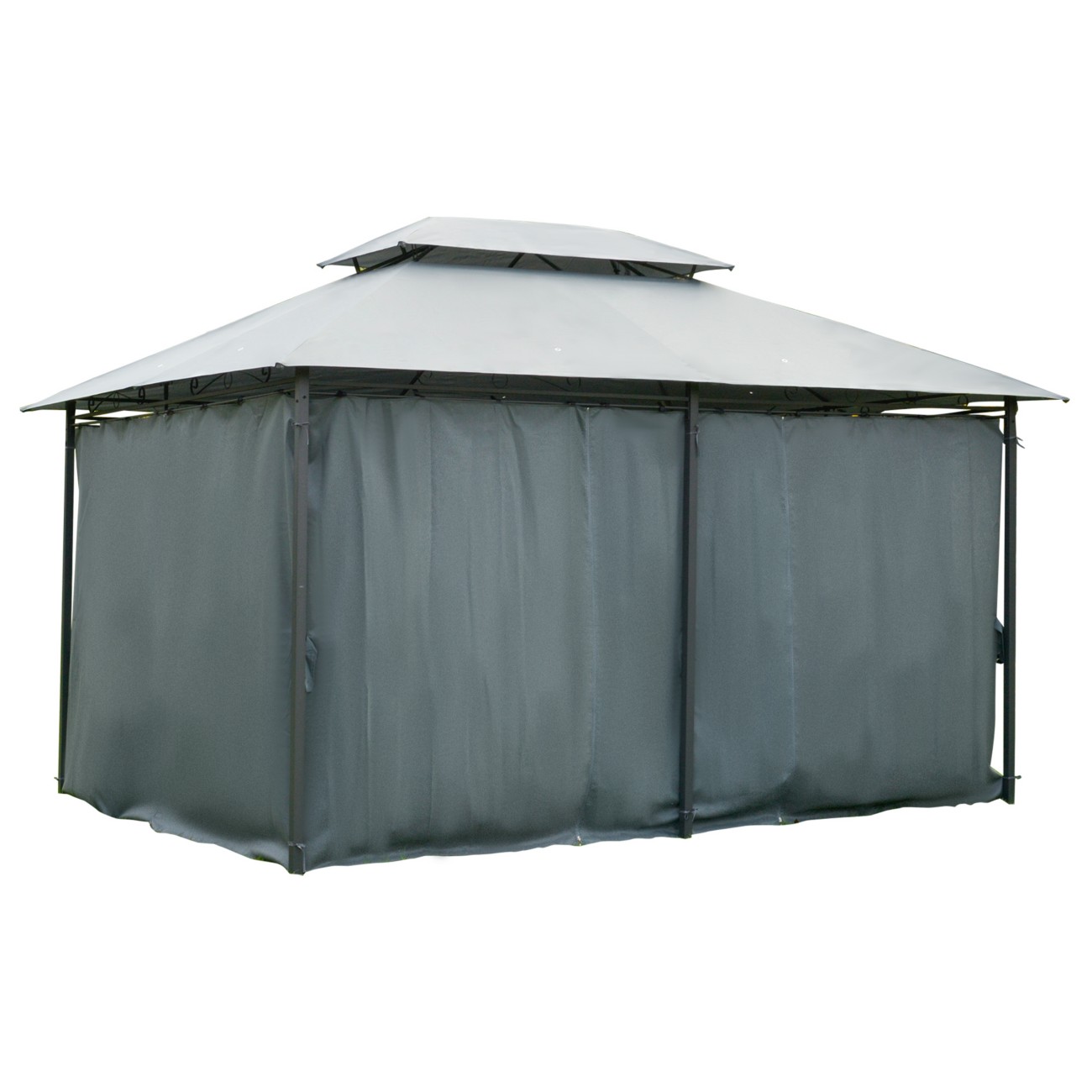 Outsunny Gazebo Double-Tier Roof 40 X 3 X 2.8 M Grey