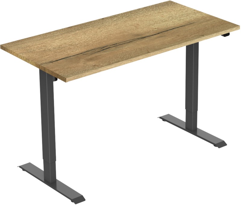 euroseats Oak Rechteckig Elektrisch Höhenverstellbar Sitz-Stehschreibtisch Eiche Holz, Metall Schwarz 1.200 x 800 x 750 ...