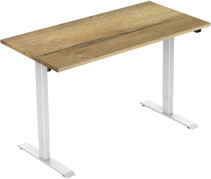 euroseats Oak Rechteckig Elektrisch Höhenverstellbar Sitz-Stehschreibtisch Eiche Holz, Metall Weiß 1.200 x 800 x 750 - 1...