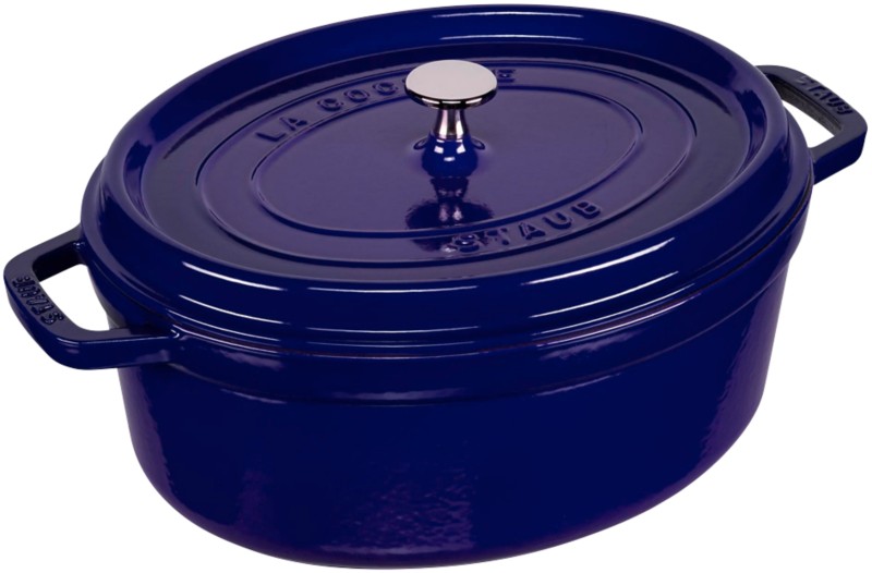 Staub La Cocotte 31cm oval dunkelblau, Gusseisen