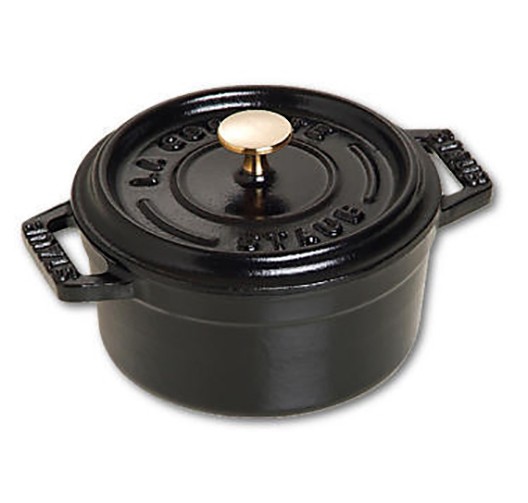 Staub Mini Cocotte 10cm rund schwarz, Gusseisen