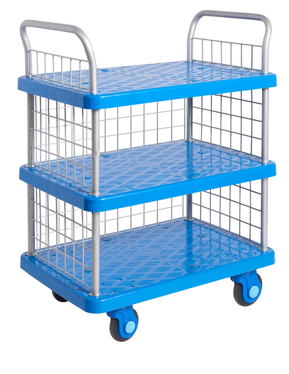 Proplaz Super Silent Shelf Trolley 300 Kg 900 X 600 X 1,200 Mm Blue