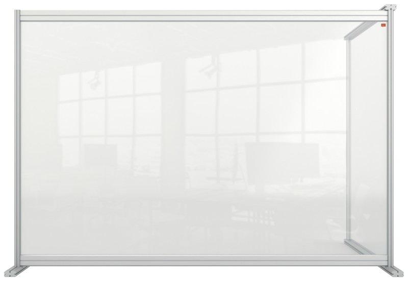 Nobo Protection Screen with Modular System Extension Premium Plus Acrylic Transparent 1400 x 1000 mm