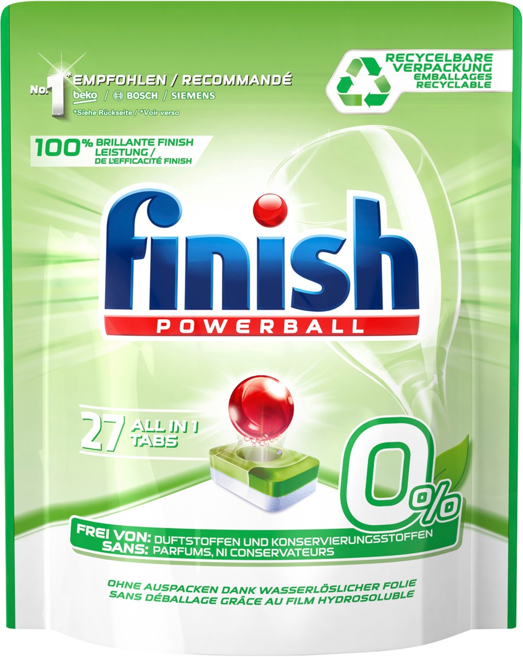 Finish Spülmaschinentabs 0% 27 Stück