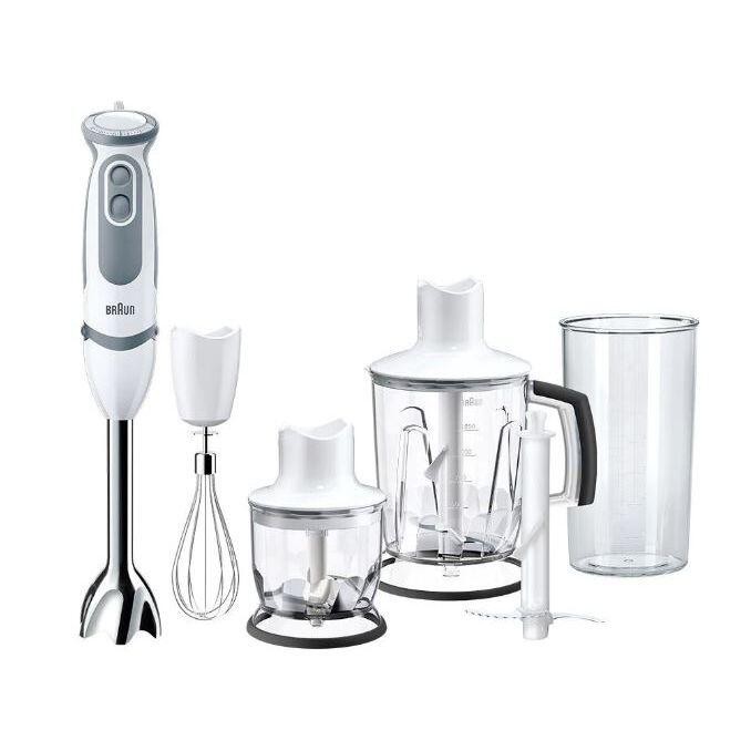 Braun Stabmixer MQ 5245 WH Schüssel: 1.25 L, Zerhacker: 0.35 L, Becherglas: 0.6 L 1000 Körper: Kunststoff, Schüssel: Ede...