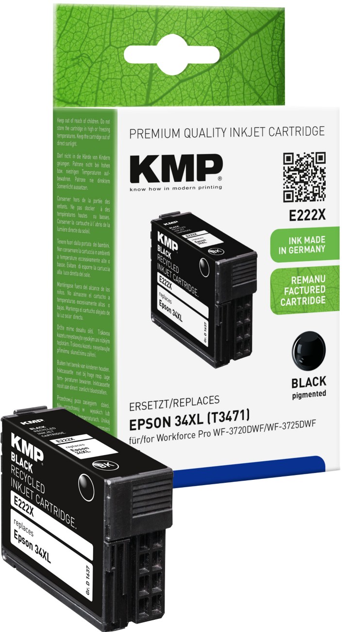 KMP C13T34714010 Kompatibel Epson 34XL Tintenpatrone Schwarz