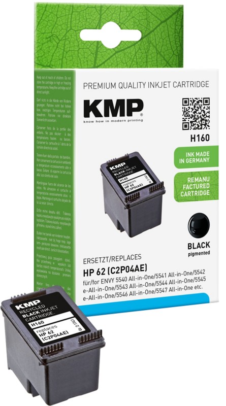 Thumbnail - KMP Kompatibel HP 62 Tintenpatrone C2P04AE Schwarz