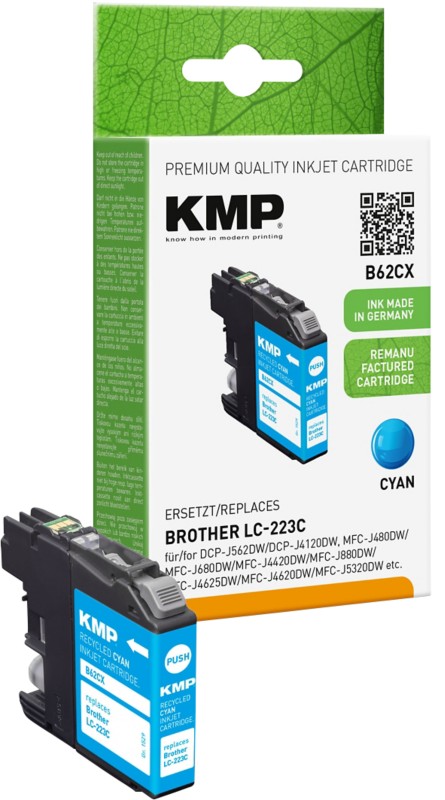 KMP B62CX Inktcartridge Compatibel met Brother LC-223C Cyaan