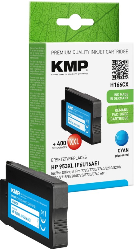 KMP Kompatibel HP 953XL Tintenpatrone F6U16AE Cyan