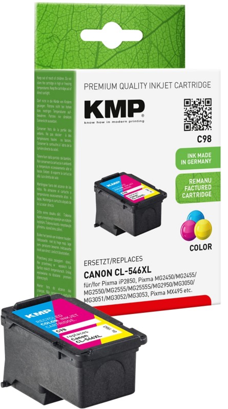 KMP Kompatibel Canon C98 Tintenpatrone Cyan, Magenta, Gelb