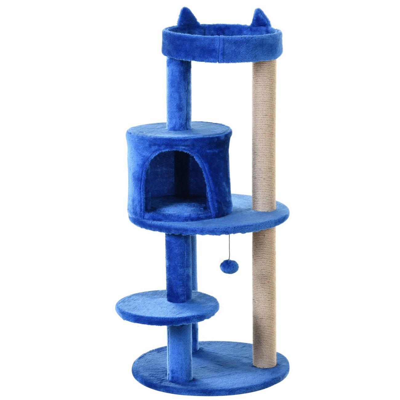 104cm Deluxe Cat Activity Tree w/ Scratching Posts - Blue - Image 6