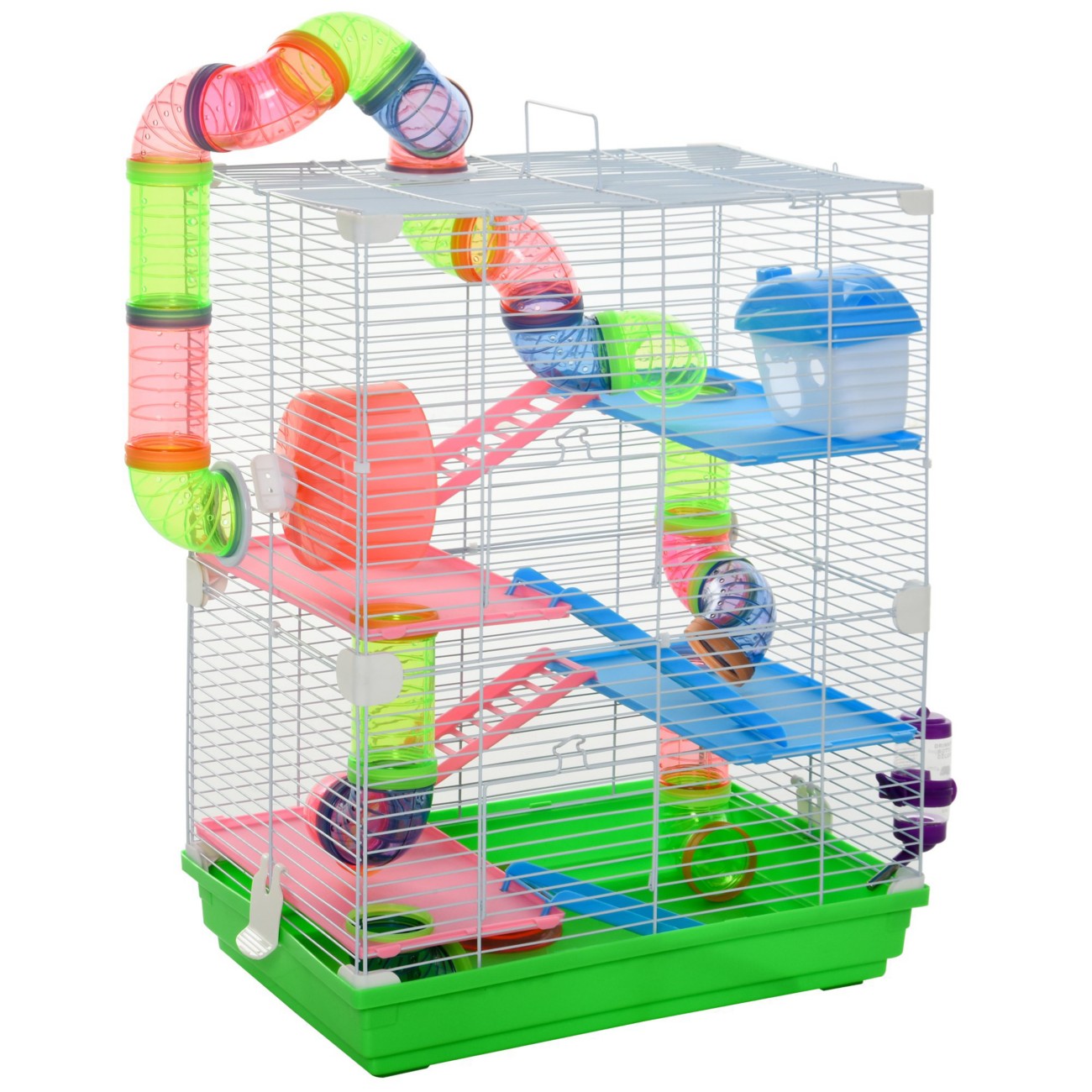Pawhut Hamster Cage D51-214 580 X 460 X 300 Mm Green