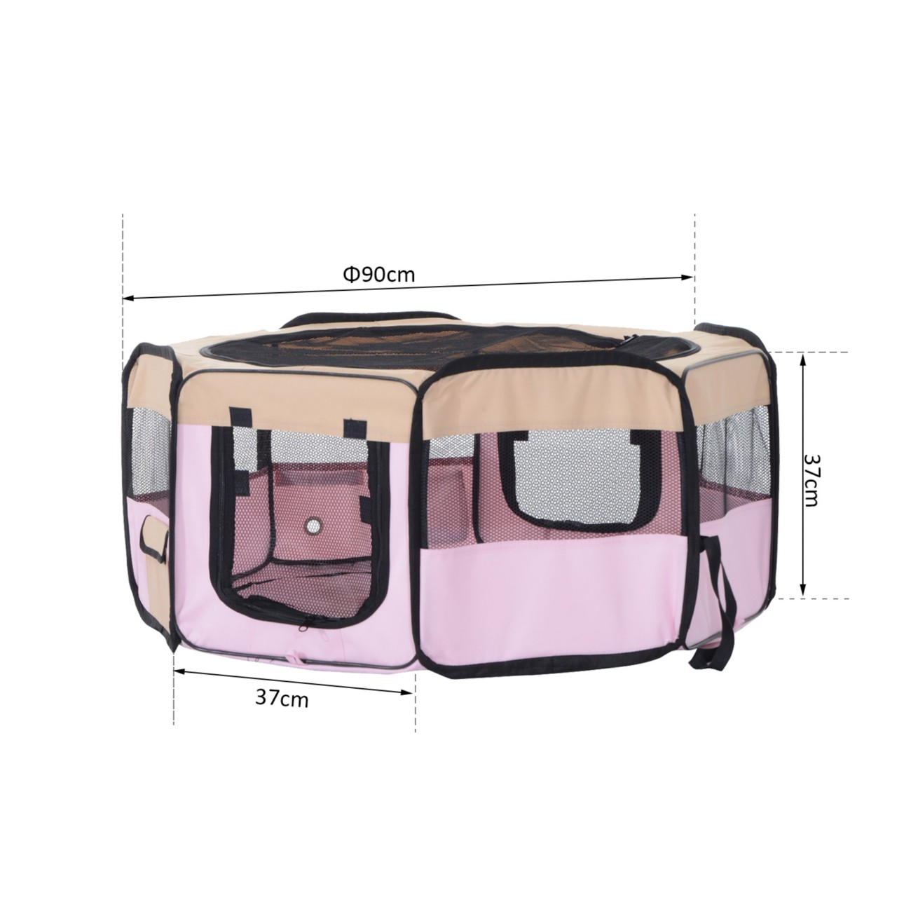 Pawhut Pet Playpen 5663-1262 410 X 900 X 900 Mm Pink