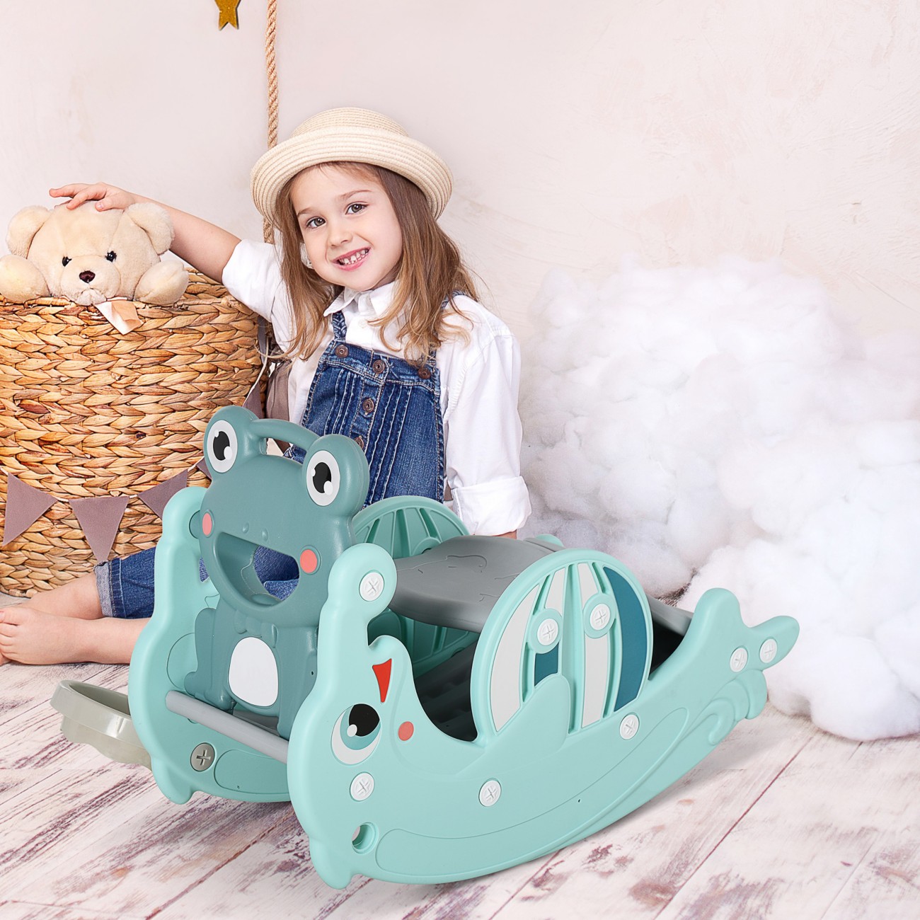 Homcom Rocking Horse 330-123 470 Mm 340 Mm 720 Mm Green