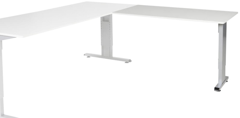 Schaffenburg Höhenverstellbar Schreibtisch-Erweiterung Rechteckig Holz Aluminium T-Fuß 1.200 x 600 mm