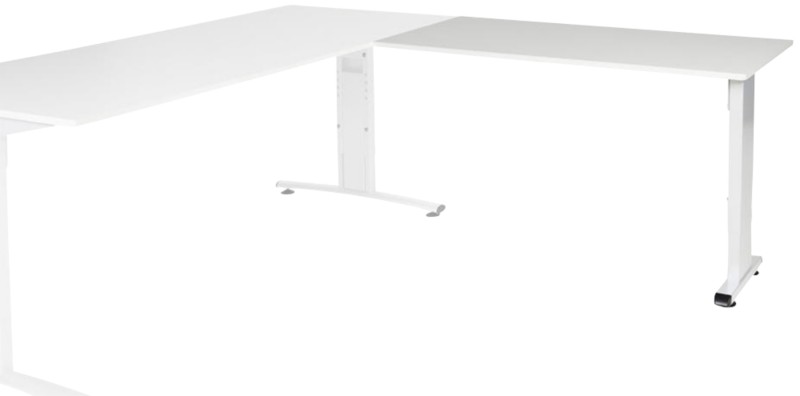 Schaffenburg Linesto Plus Höhenverstellbar Schreibtisch-Erweiterung Rechteckig Grau T-Fuß 1.200 (B) x 600 (T) x 655 (H) ...