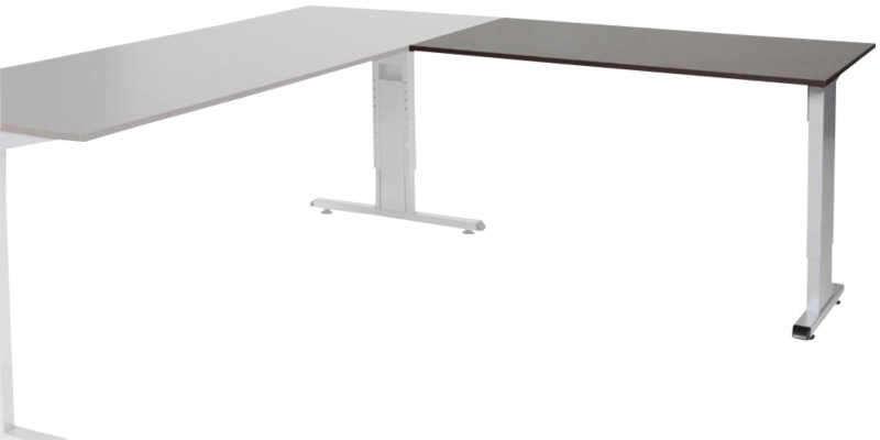 Schaffenburg Höhenverstellbar Schreibtisch-Erweiterung Rechteckig Eiche Holz Aluminium T-Fuß 1.200 x 600 mm