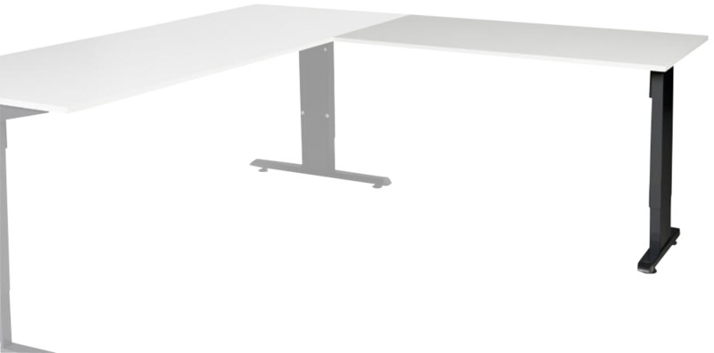 Schaffenburg Linesto Plus Höhenverstellbar Schreibtisch-Erweiterung Rechteckig Weiß T-Fuß 1.200 (B) x 600 (T) x 655 (H) ...