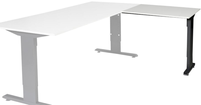 Schaffenburg Linesto Plus Höhenverstellbar Schreibtisch-Erweiterung Rechteckig Grau T-Fuß 800 (B) x 600 (T) x 655 (H) mm...