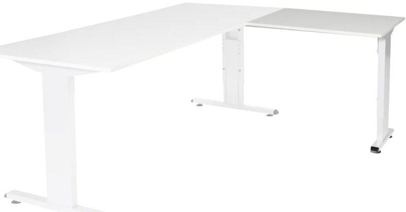 Schaffenburg Linesto Plus Höhenverstellbar Schreibtisch-Erweiterung Rechteckig Weiß T-Fuß 800 (B) x 600 (T) x 655 (H) mm...