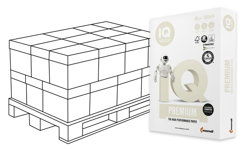 IQ Premium Druckerpapier Weiß 80 g/m² Glatt 120 Pack à 500 Blatt