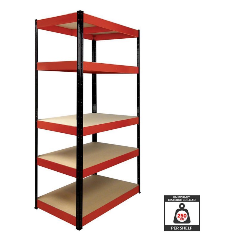 Garage Shelving Racking Unit - Red & Black / 5 / 180x90x40cm