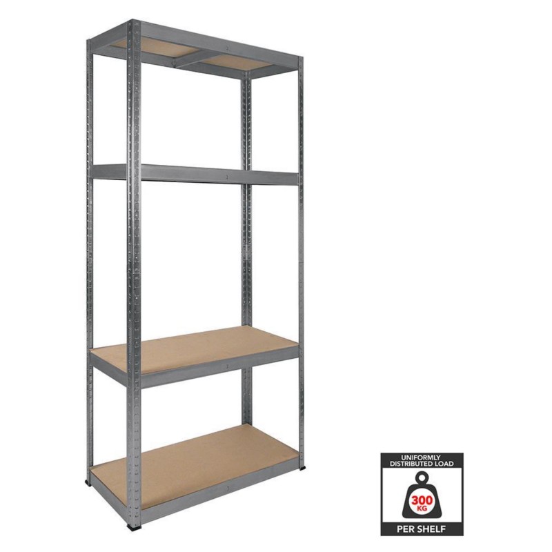 Garage Shelving Racking Unit - Silver / 4 / 180x90x40cm