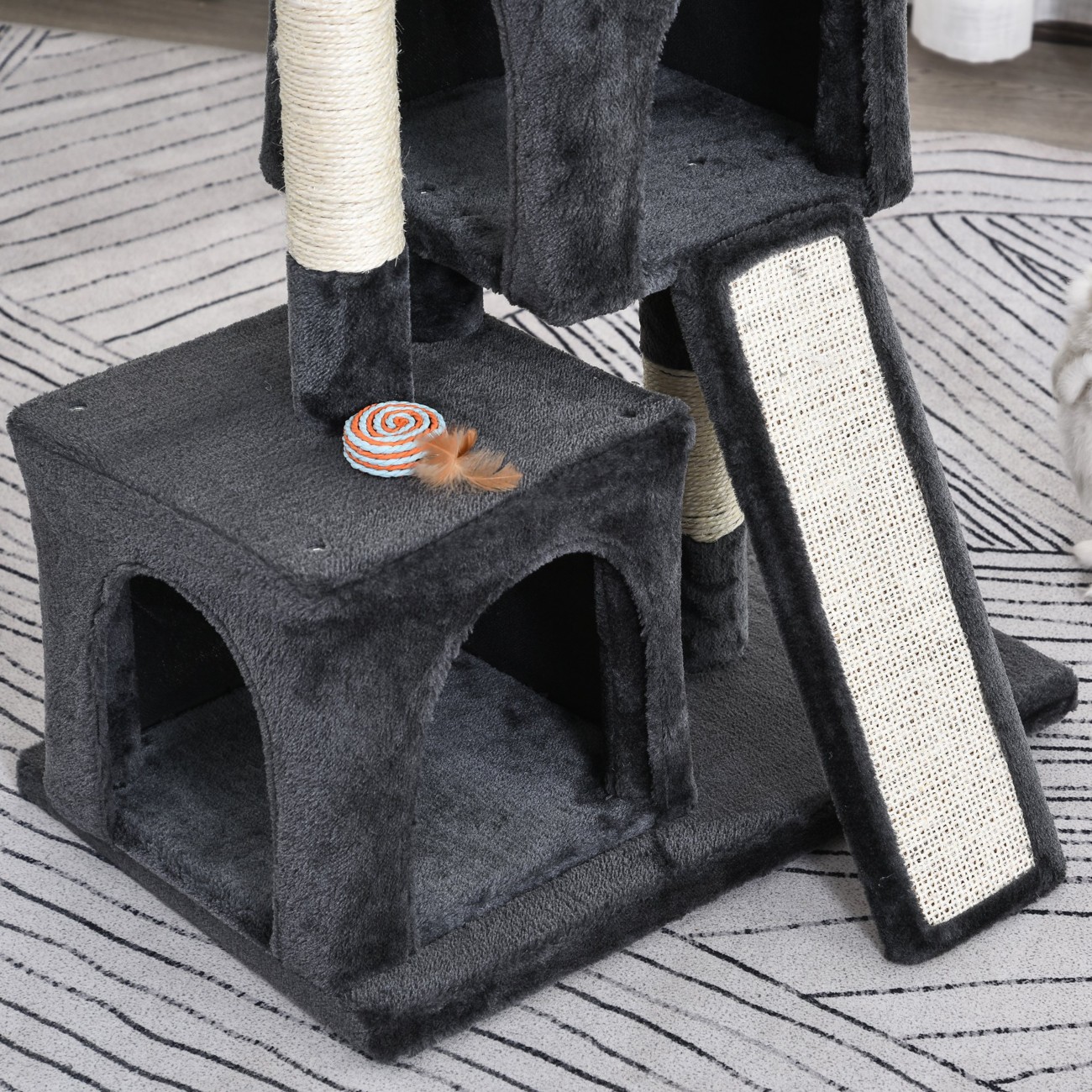 Pawhut Cat Tree Dark Grey 390 Mm X 590 Mm X 830 Mm