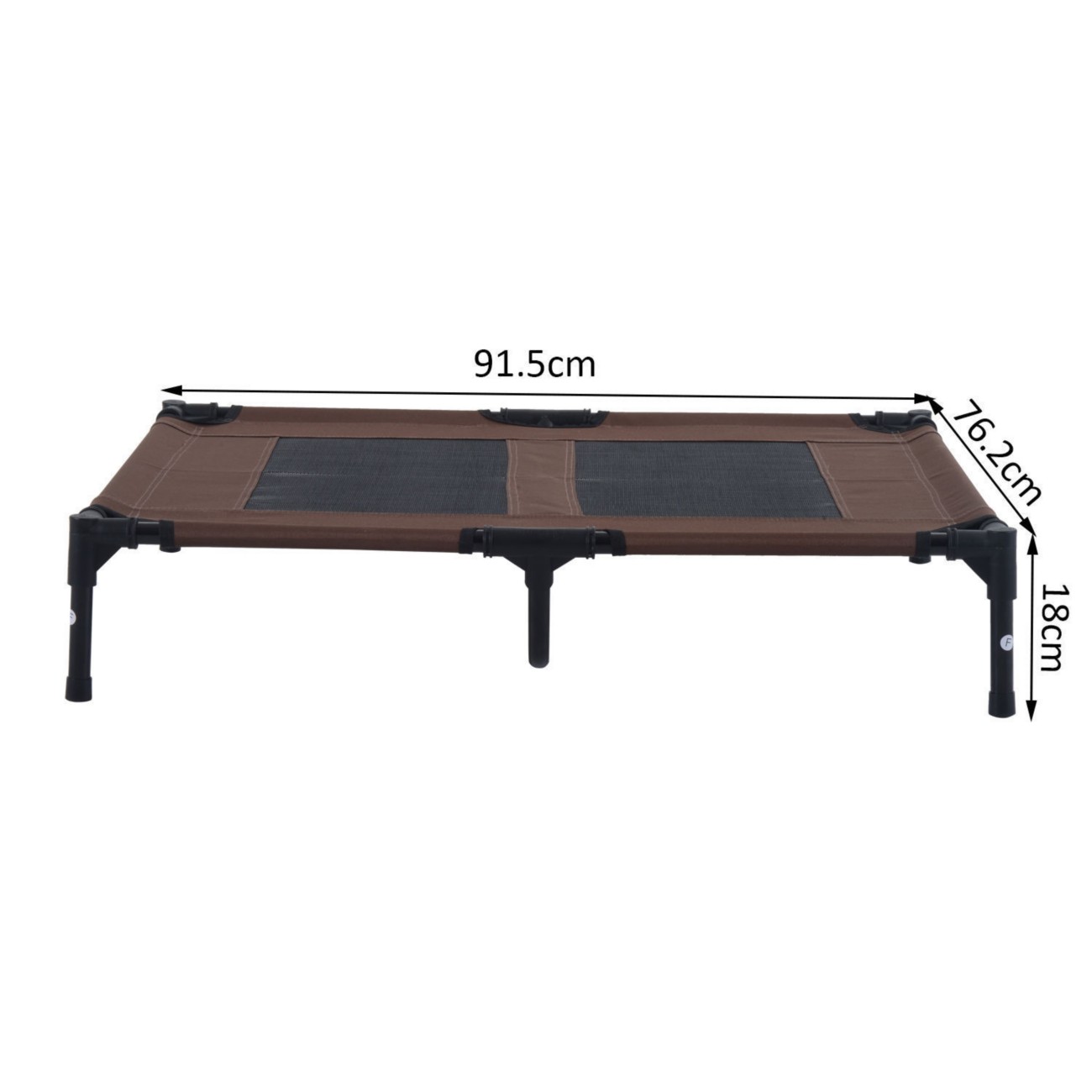 Pawhut Pet Bed Brown, Black 762 Mm X 915 Mm X 180 Mm - Image 4