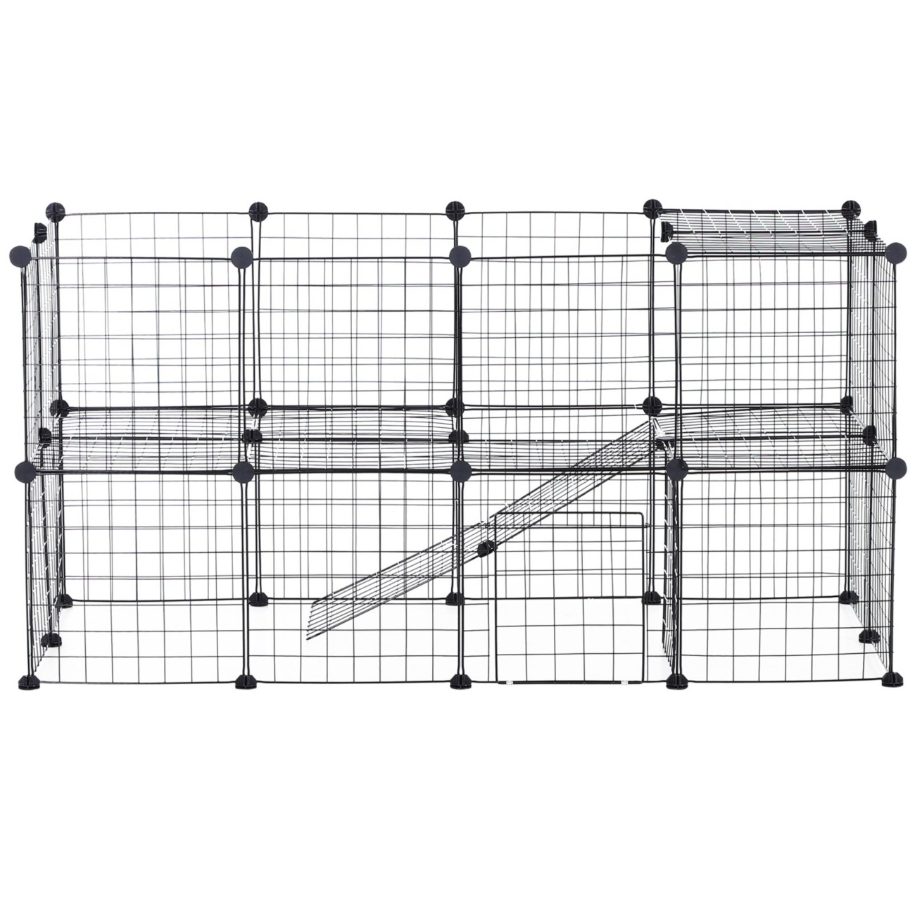 Pawhut Pet Playpen Black 730 Mm X 1460 Mm X 730 Mm