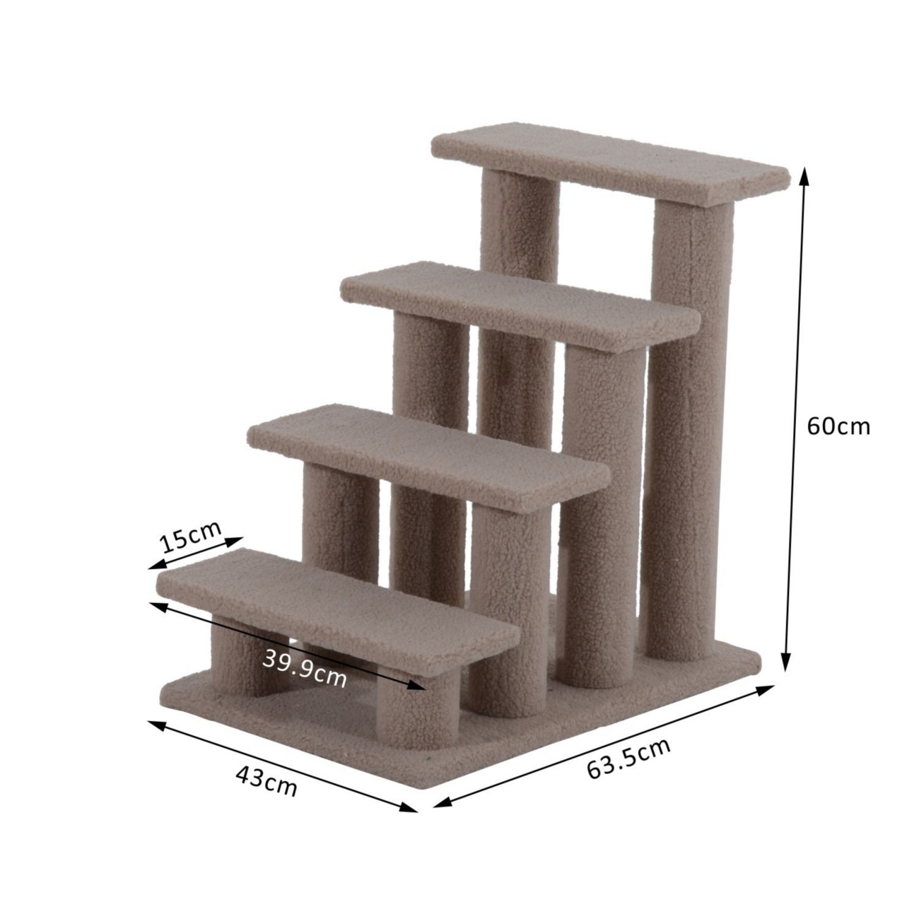 Dog Steps for Bed 4 Step Pet Stairs for Dog Cat Climb Ladder Cream - Image 10