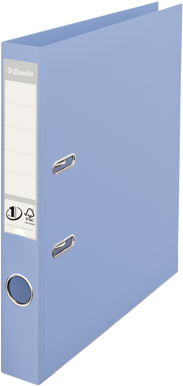 Esselte No.1 Solea Narrow Lever Arch File A4 52 Mm Blue 2 Rings 231041 Polypropylene Portrait Pack Of 10