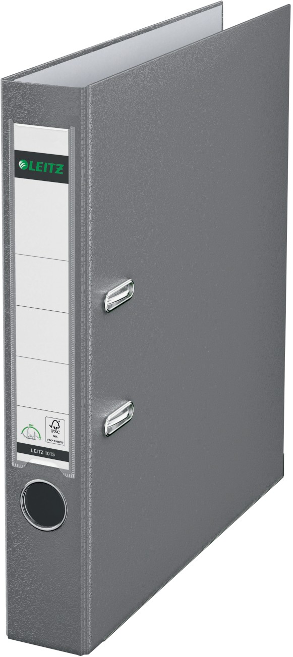 Leitz 180° Narrow Lever Arch File A4 52 Mm Grey 2 Rings 1015 Polypropylene Portrait Pack Of 10