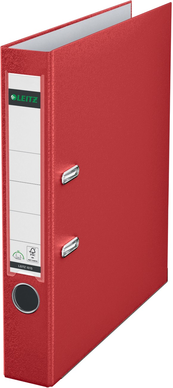 Leitz 180° Narrow Lever Arch File A4 52 Mm Red 2 Rings 1015 Polypropylene Portrait Pack Of 10