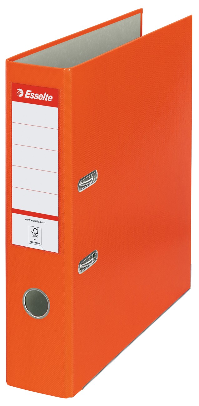 Esselte Essentials Wide Lever Arch File A4 72 Mm Orange 2 Rings 11234 Polypropylene Portrait Pack Of 20