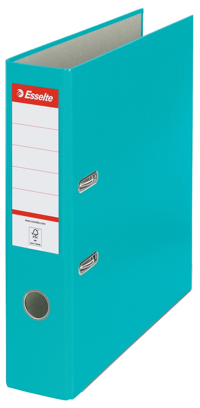 Esselte Essentials Wide Lever Arch File A4 72 Mm Turquoise 2 Rings 11282 Polypropylene Portrait Pack Of 20