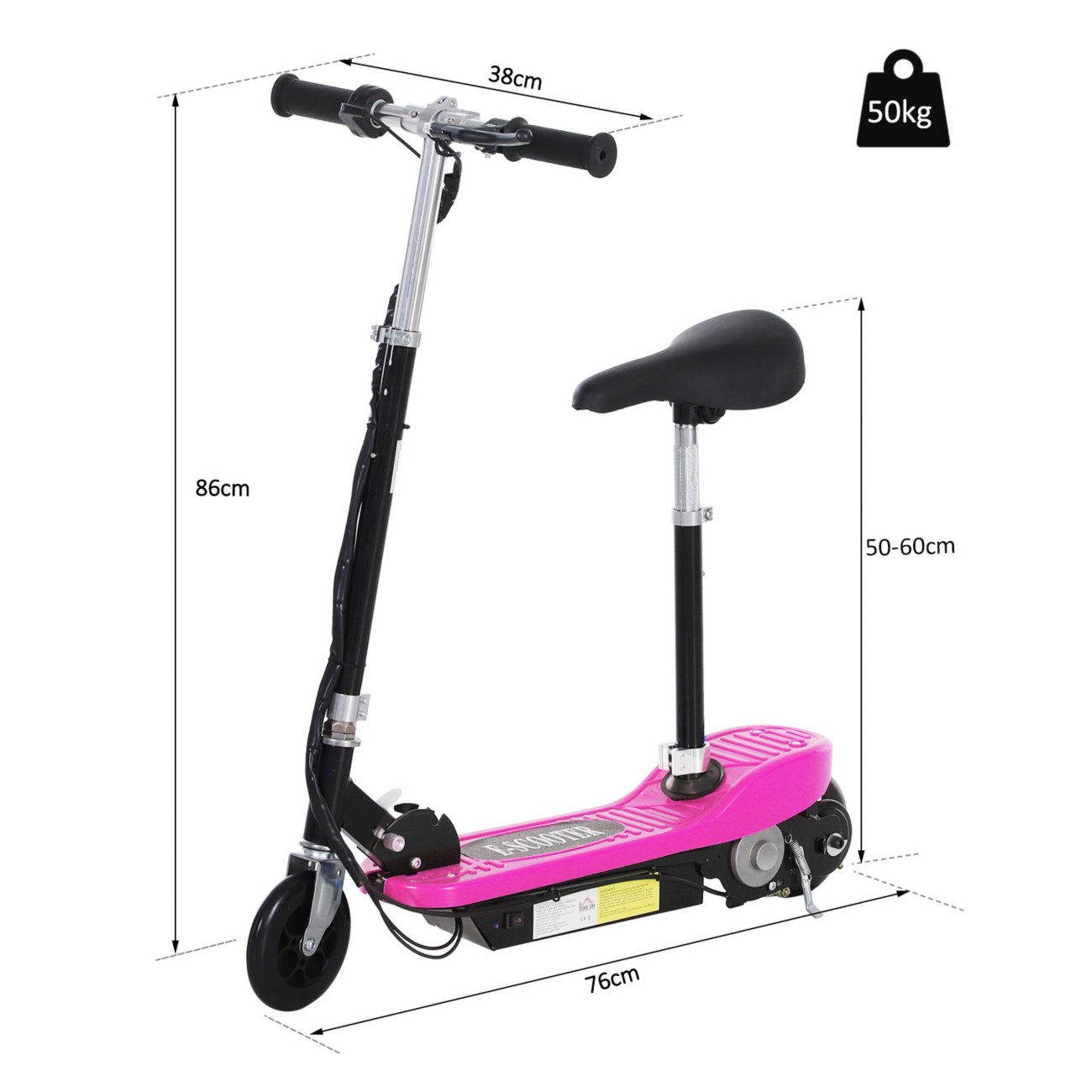 Homcom E-Scooter Aa1-022Pk Pink
