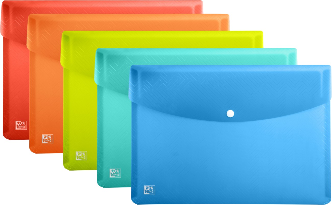 Oxford Document Wallet Urban Assorted Pp A4 Pack Of 5