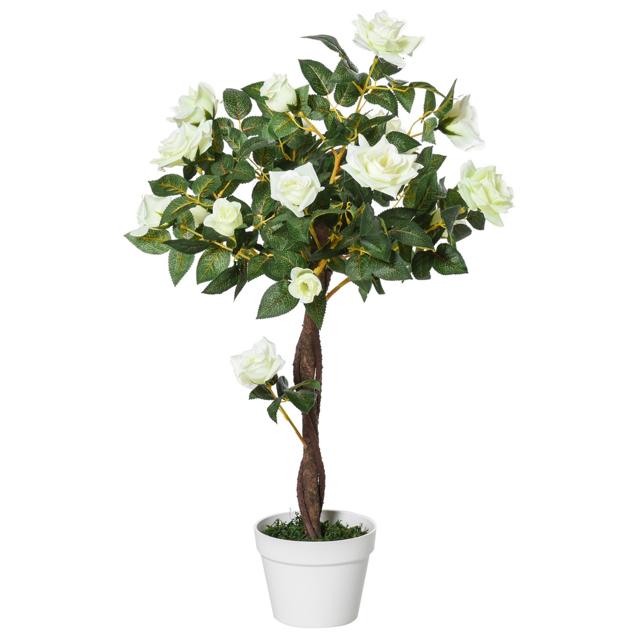 Outsunny Artificial Tree 844-340Wt White, Green 180 Mm X 180 Mm X 900 Mm