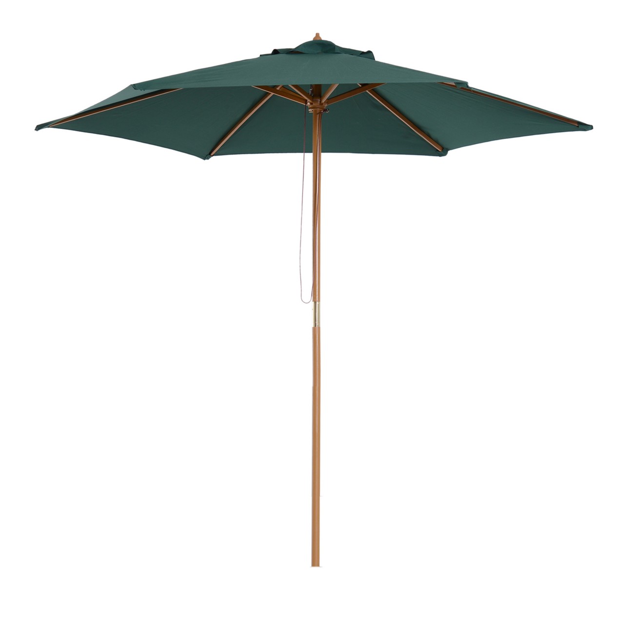 Outsunny Parasol 2500 Mm Water-Resistant Polyester, Wood Green
