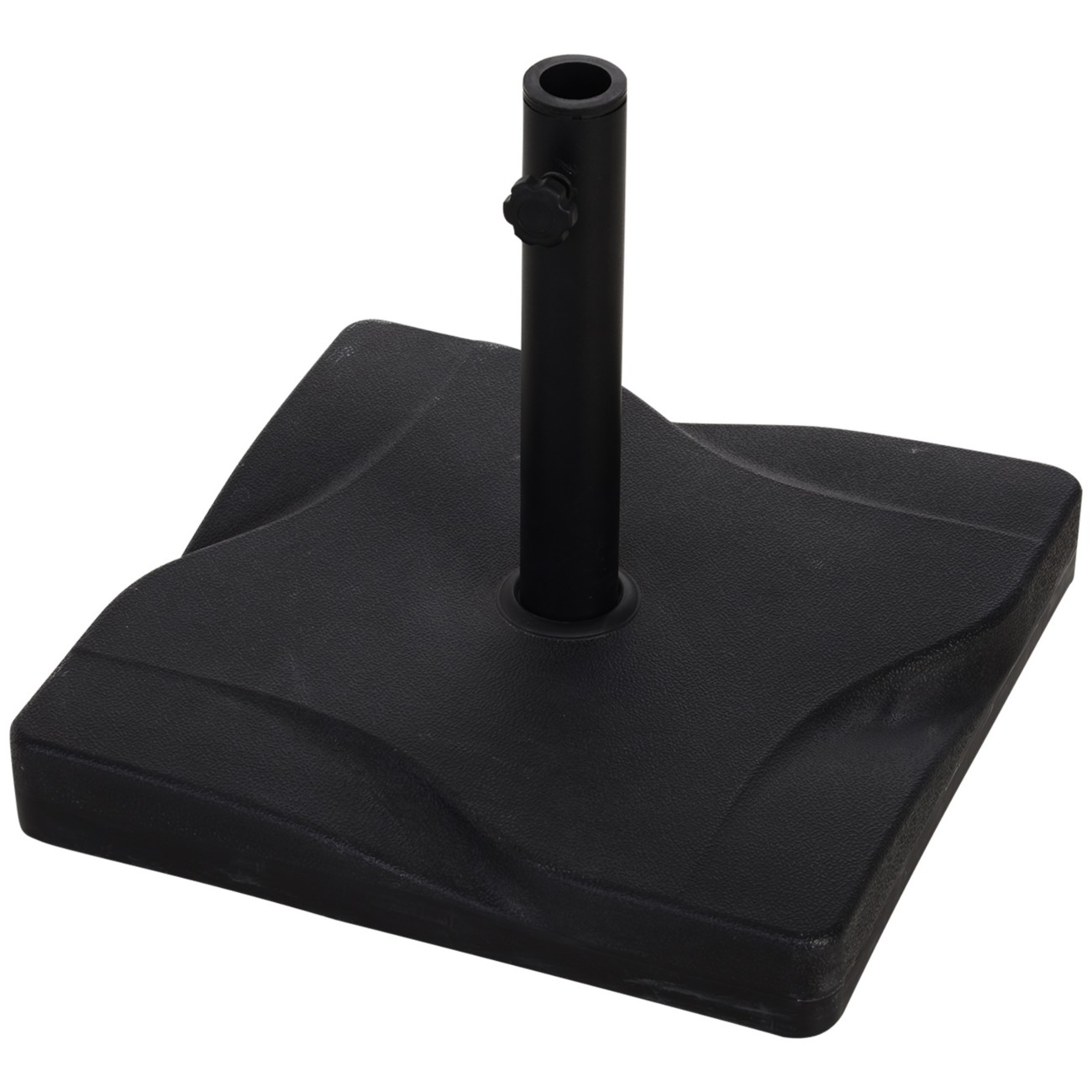 Outsunny Parasol Base Water-Resistant Hdpe, Cement, Metal Black