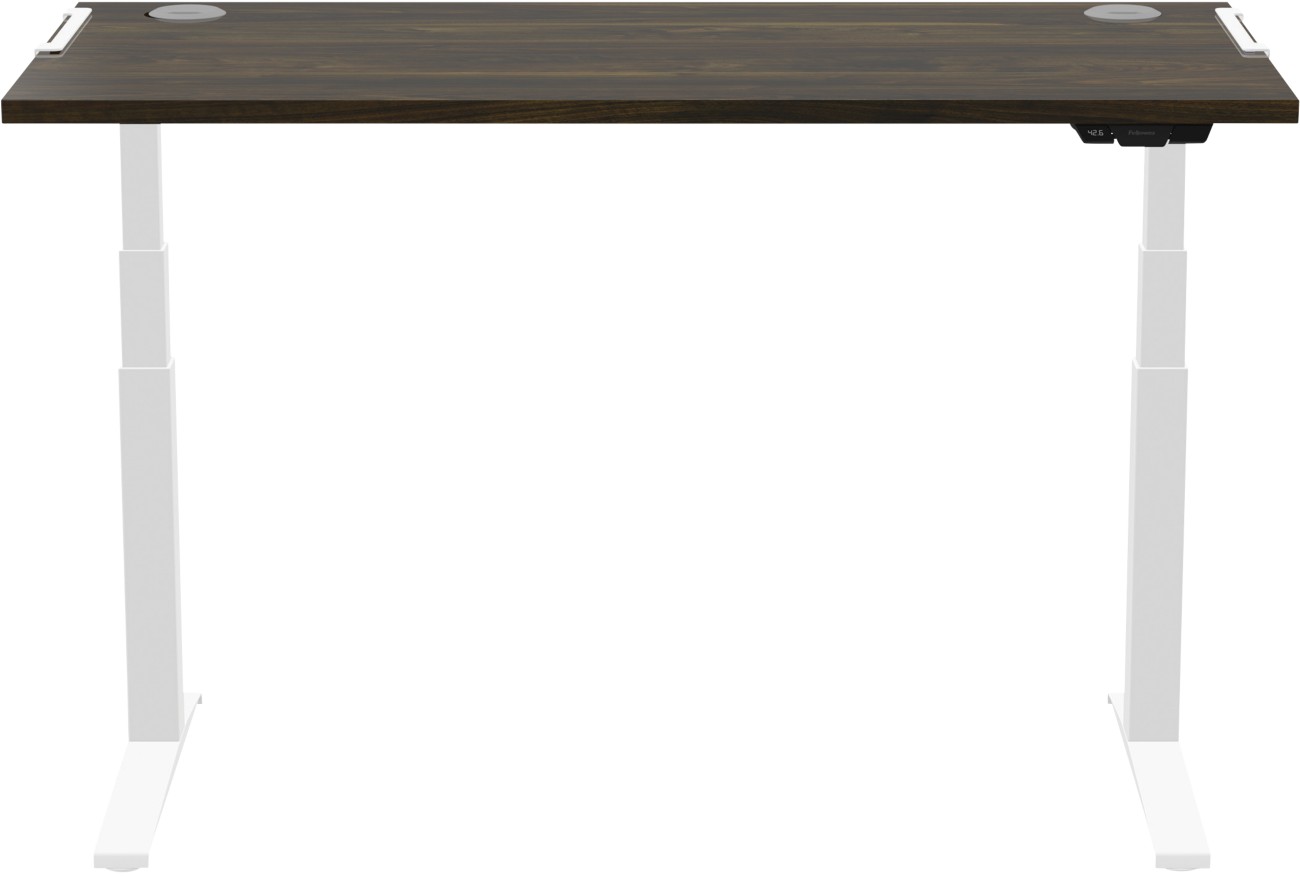 Fellowes Levado Sitz-Stehschreibtisch Rechteckig Walnuss T-Fuß 1.829 (B) x 698 (T) x 1.257 (H) mm MDF (Mitteldichte Fase...