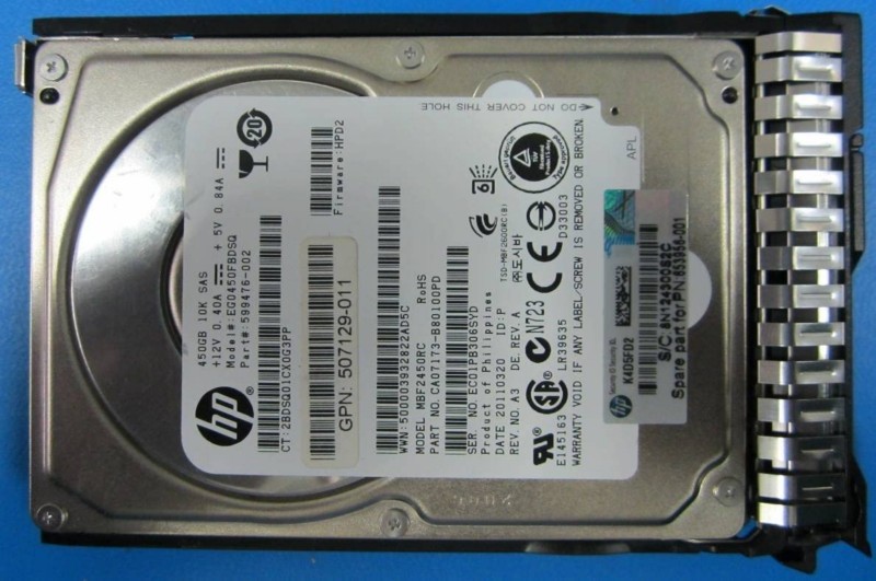 HP Enterprise Interne Festplatte 653956-001 450 GB