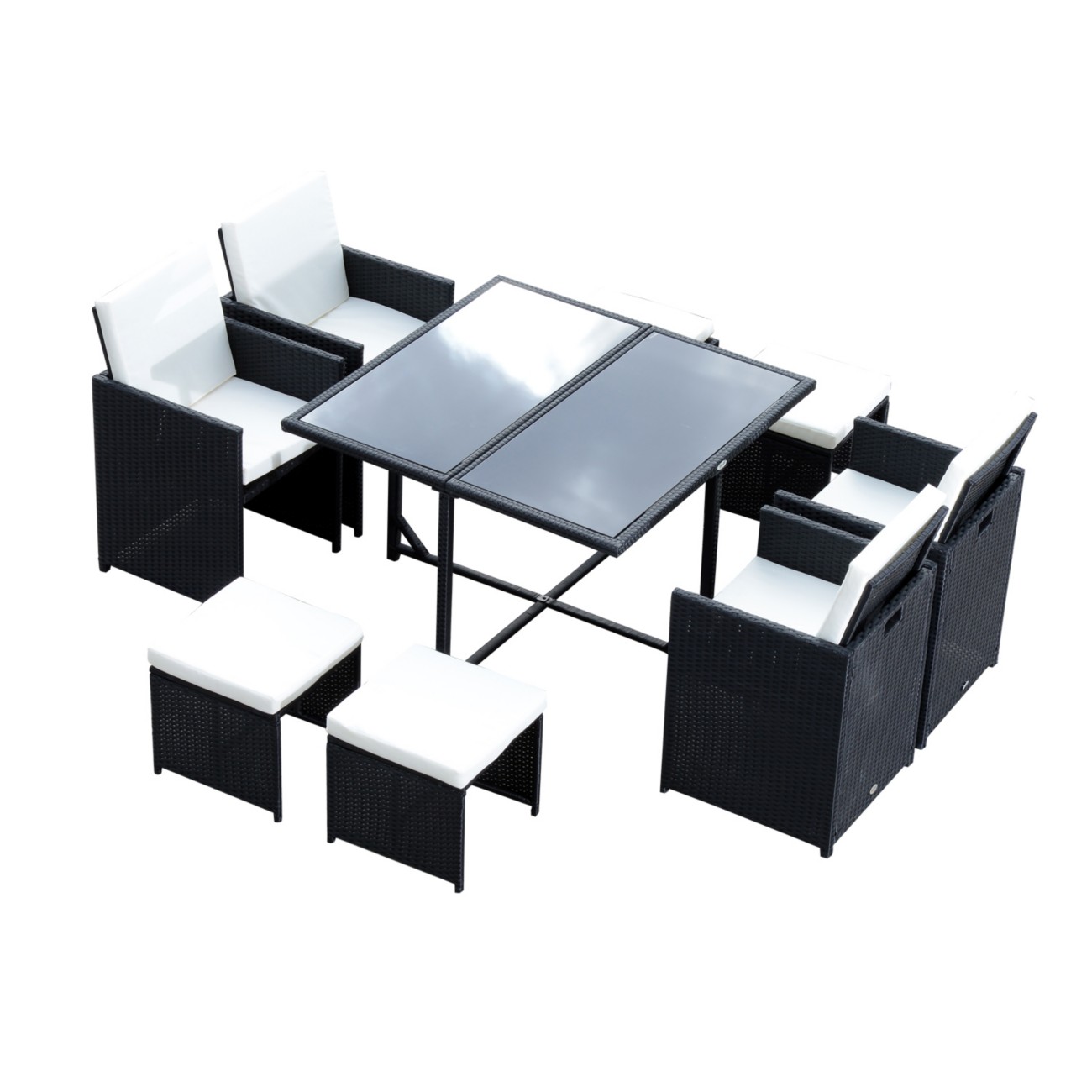 Outsunny Rattan Furniture Set Black, White
