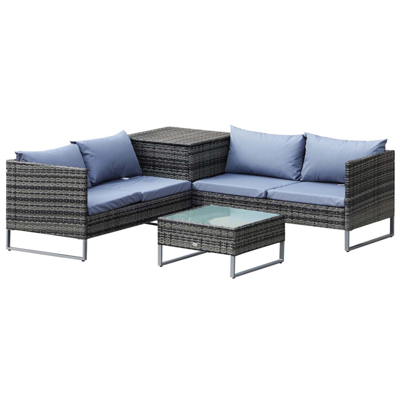 Outsunny Rattan Sofa Grey