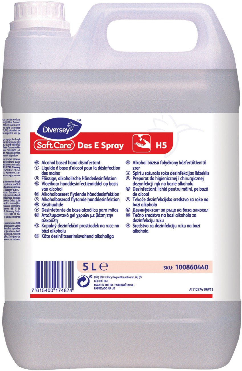 Diversey Soft Care Hand Sanitiser Liquid 5 L