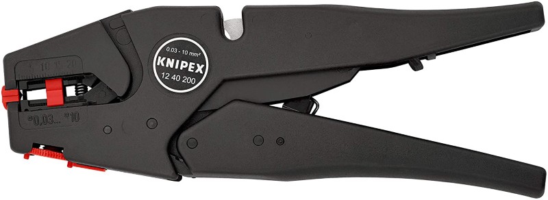 Knipex Abisolierzange 12 40 200 SB Kunststoff Spezial-Werkzeugstahl Schwarz