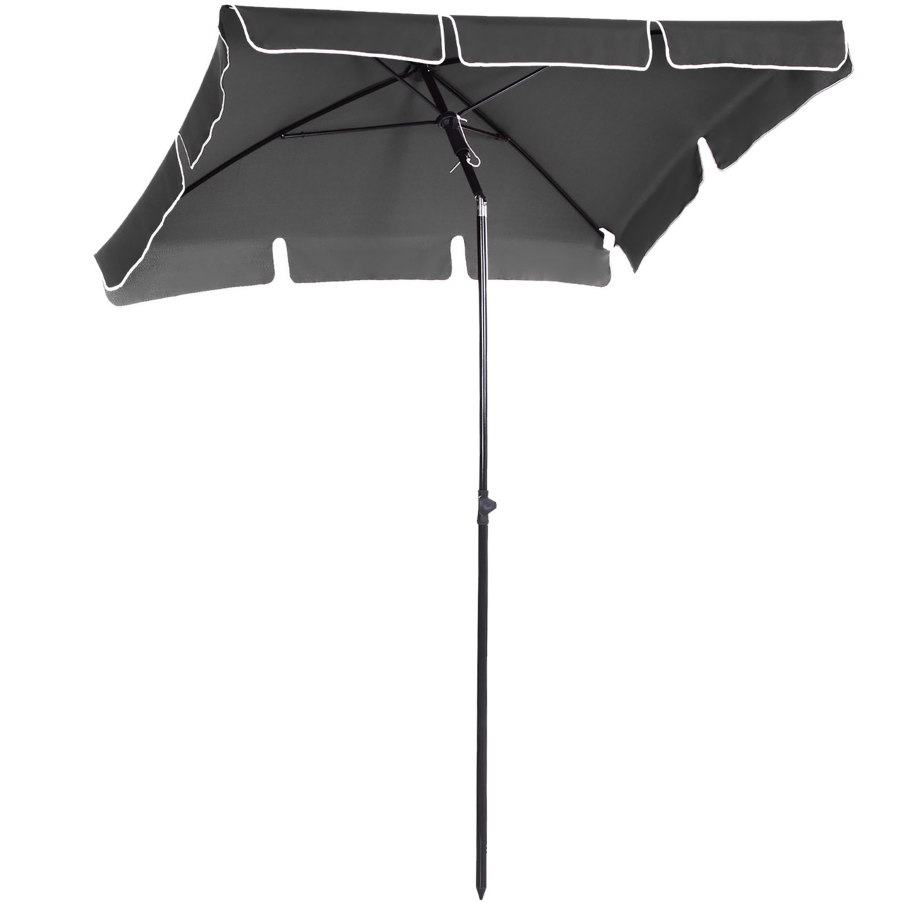 Outsunny Parasol 1980 Mm Water-Resistant Aluminum, Metal, Polyester Grey