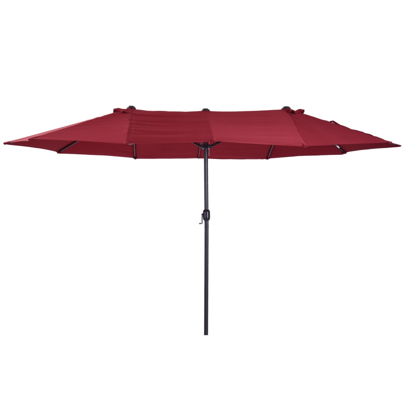 Outsunny Parasol Water-Resistant Metal, Polyester Wine Red